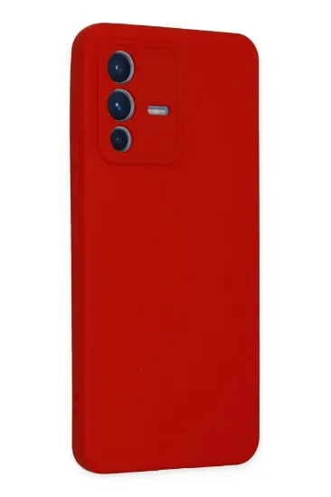Newface Vivo V23 5G Kılıf Nano içi Kadife Silikon - Kırmızı resmi