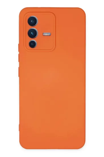 Newface Vivo V23 5G Kılıf Nano içi Kadife Silikon - Turuncu resmi