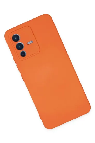 Newface Vivo V23 5G Kılıf Nano içi Kadife Silikon - Turuncu resmi