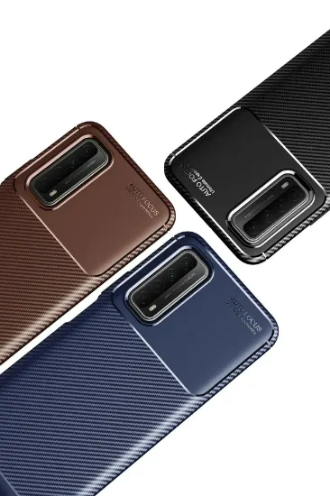 Newface Huawei P Smart 2021 Kılıf Auto Focus Karbon Kapak - Siyah resmi