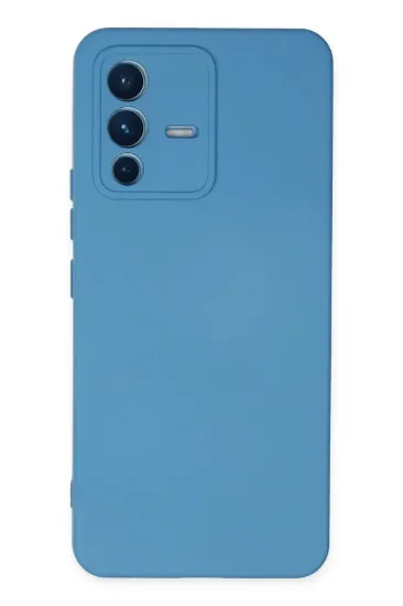 Newface Vivo V23 5G Kılıf Nano içi Kadife Silikon - Mavi resmi