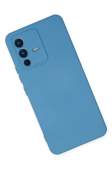 Newface Vivo V23 5G Kılıf Nano içi Kadife Silikon - Mavi resmi
