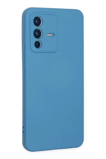 Newface Vivo V23 5G Kılıf Nano içi Kadife Silikon - Mavi resmi