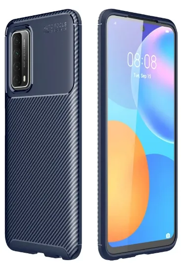 Newface Huawei P Smart 2021 Kılıf Auto Focus Karbon Kapak - Lacivert resmi