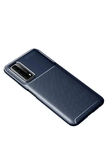 Newface Huawei P Smart 2021 Kılıf Auto Focus Karbon Kapak - Lacivert resmi