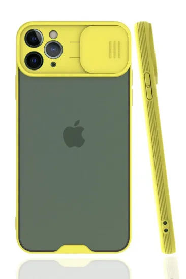 Newface iPhone 11 Pro Kılıf Platin Kamera Koruma Silikon - Sarı resmi