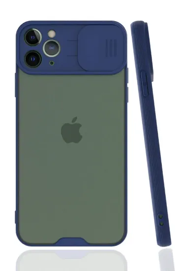Newface iPhone 11 Pro Max Kılıf Platin Kamera Koruma Silikon - Lacivert resmi
