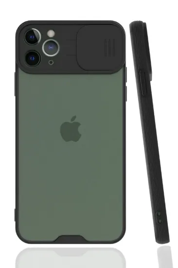 Newface iPhone 11 Pro Max Kılıf Platin Kamera Koruma Silikon - Siyah resmi