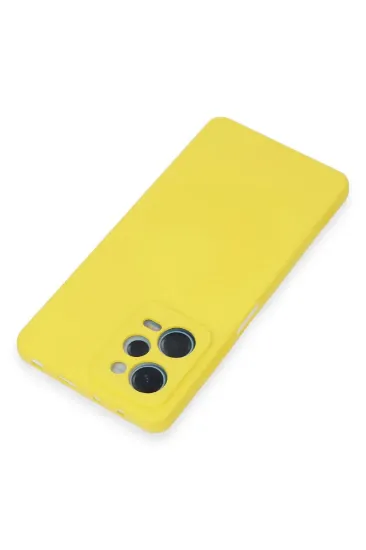 Newface Xiaomi Redmi Note 12 Pro 5G Kılıf Nano içi Kadife Silikon - Sarı resmi