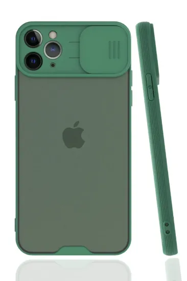 Newface iPhone 11 Pro Max Kılıf Platin Kamera Koruma Silikon - Yeşil resmi