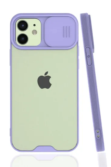 Newface iPhone 12 Kılıf Platin Kamera Koruma Silikon - Lila resmi