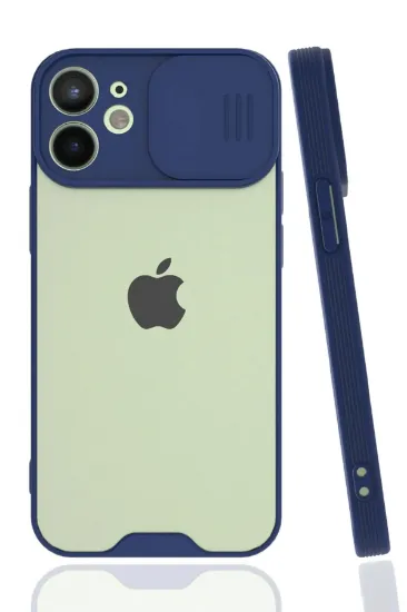 Newface iPhone 12 Mini Kılıf Platin Kamera Koruma Silikon - Lacivert resmi