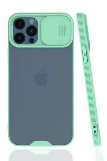 Newface iPhone 12 Pro Max Kılıf Platin Kamera Koruma Silikon - Açık Yeşil resmi