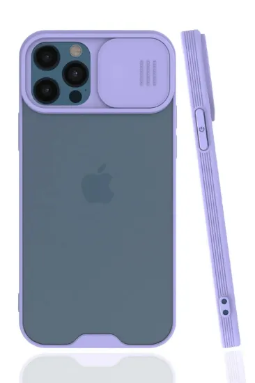 Newface iPhone 12 Pro Max Kılıf Platin Kamera Koruma Silikon - Lila resmi