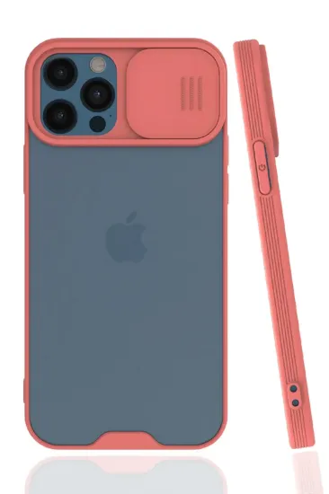 Newface iPhone 12 Pro Max Kılıf Platin Kamera Koruma Silikon - Pembe resmi
