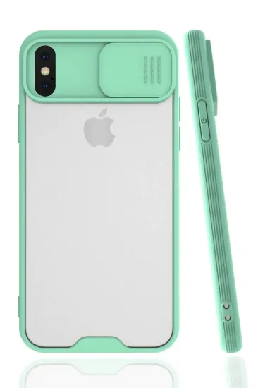 Newface iPhone X Kılıf Platin Kamera Koruma Silikon - Açık Yeşil resmi