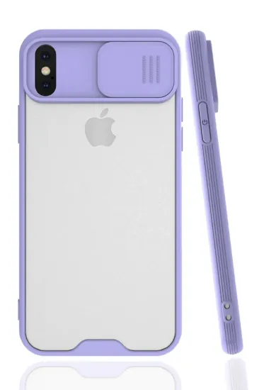 Newface iPhone X Kılıf Platin Kamera Koruma Silikon - Lila resmi