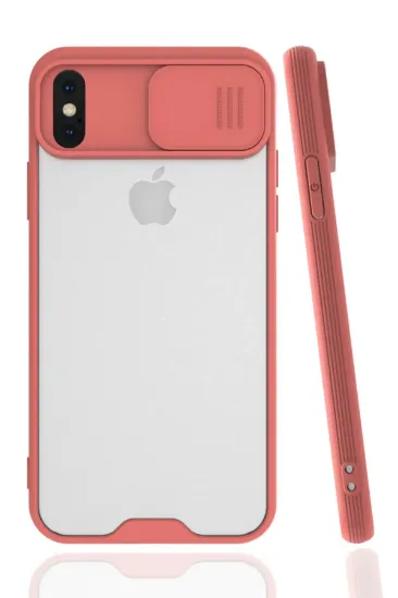 Newface iPhone X Kılıf Platin Kamera Koruma Silikon - Pembe resmi