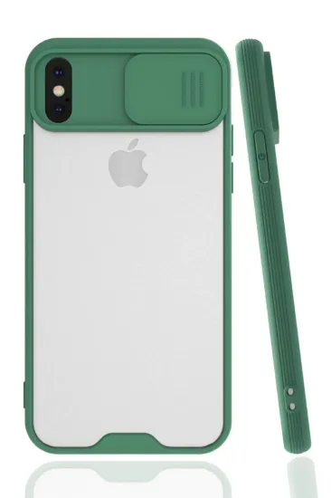 Newface iPhone X Kılıf Platin Kamera Koruma Silikon - Yeşil resmi