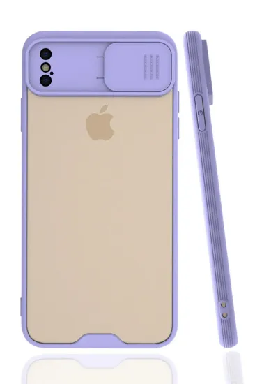 Newface iPhone XS Max Kılıf Platin Kamera Koruma Silikon - Lila resmi