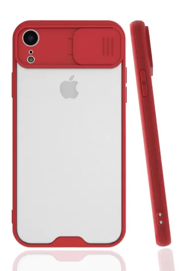 Newface iPhone XR Kılıf Platin Kamera Koruma Silikon - Kırmızı resmi