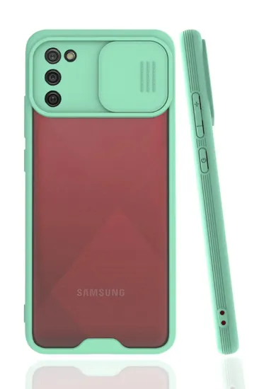 Newface Samsung Galaxy A02S Kılıf Platin Kamera Koruma Silikon - Açık Yeşil resmi
