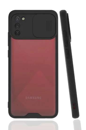 Newface Samsung Galaxy A02S Kılıf Platin Kamera Koruma Silikon - Siyah resmi