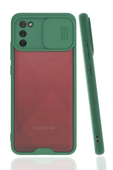 Newface Samsung Galaxy A02S Kılıf Platin Kamera Koruma Silikon - Yeşil resmi