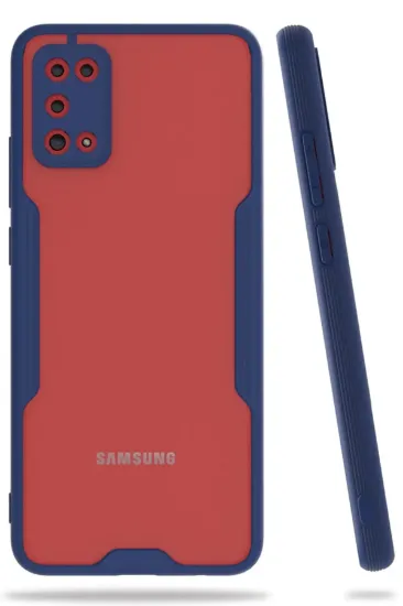 Newface Samsung Galaxy A02S Kılıf Platin Silikon - Lacivert resmi
