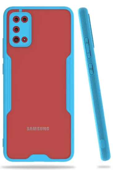 Newface Samsung Galaxy A02S Kılıf Platin Silikon - Mavi resmi