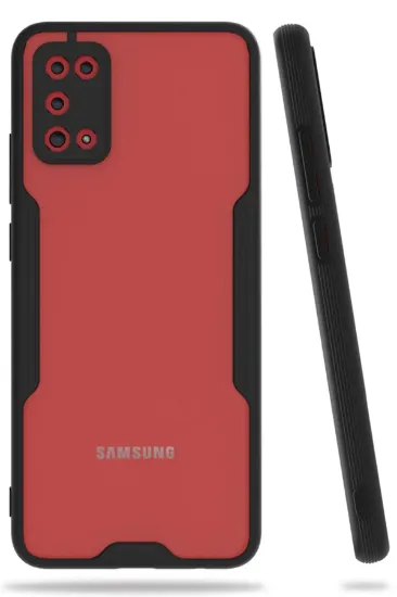 Newface Samsung Galaxy A02S Kılıf Platin Silikon - Siyah resmi