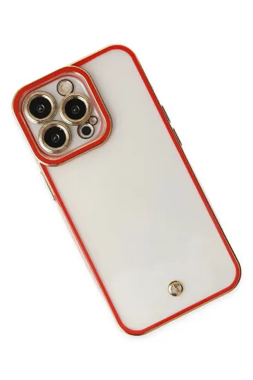 Newface iPhone 13 Pro Max Kılıf Liva Lens Silikon - Kırmızı resmi