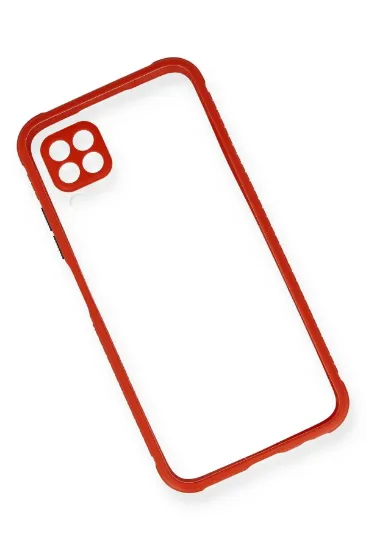 Newface Huawei P40 Lite Kılıf Miami Şeffaf Silikon - Kırmızı resmi