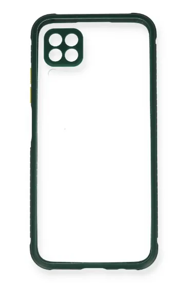 Newface Huawei P40 Lite Kılıf Miami Şeffaf Silikon - Koyu Yeşil resmi