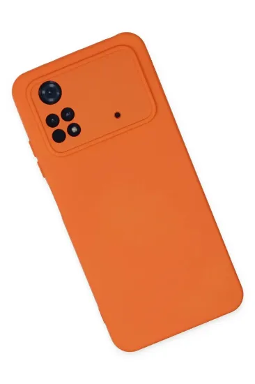 Newface Xiaomi Poco M4 Pro 4G Kılıf Nano içi Kadife Silikon - Turuncu resmi
