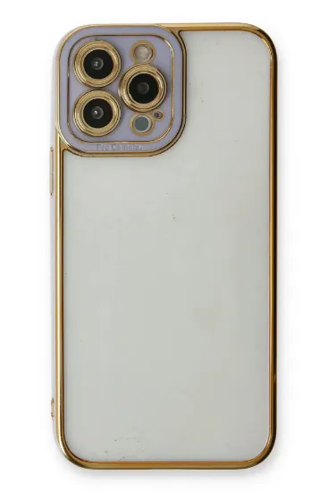Newface iPhone 13 Pro Max Kılıf Liva Lens Silikon - Lila resmi