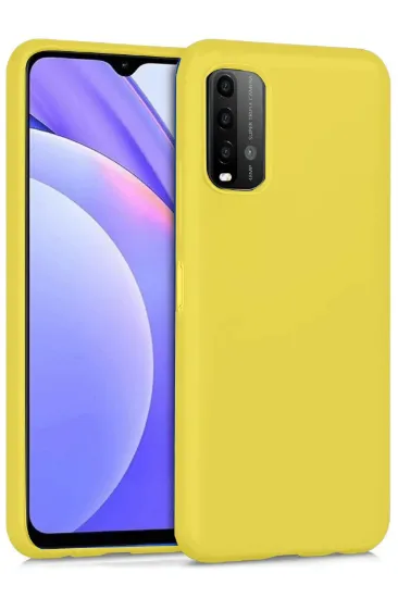 Newface Xiaomi Redmi 9T Kılıf Nano içi Kadife Silikon - Sarı resmi