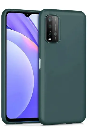 Newface Xiaomi Redmi 9T Kılıf Nano içi Kadife Silikon - Koyu Yeşil resmi