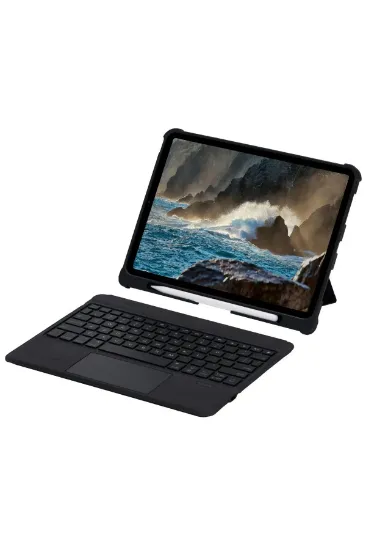 Newface T5208D iPad 2022 10.9 (10.nesil) Kılıf İnter Ledli Klavyeli Tablet Kılıfı - Siyah resmi