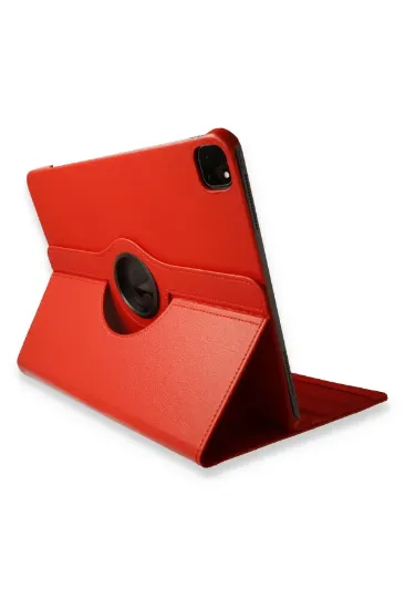 Newface iPad Pro 12.9 (2021) Kılıf 360 Tablet Deri Kılıf - Kırmızı resmi