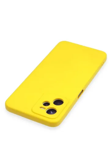 Newface Realme C35 Kılıf Nano içi Kadife Silikon - Sarı resmi