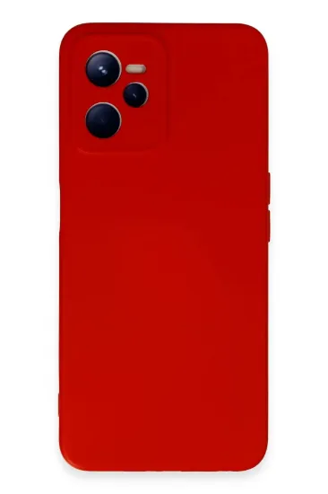 Newface Realme C35 Kılıf Nano içi Kadife Silikon - Kırmızı resmi