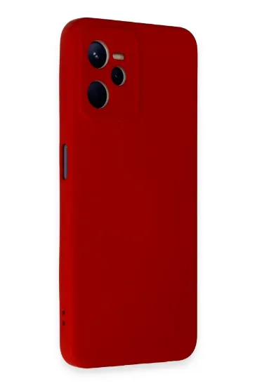 Newface Realme C35 Kılıf Nano içi Kadife Silikon - Kırmızı resmi