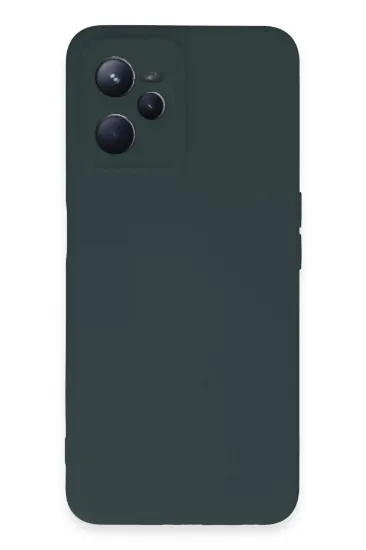 Newface Realme C35 Kılıf Nano içi Kadife Silikon - Koyu Yeşil resmi