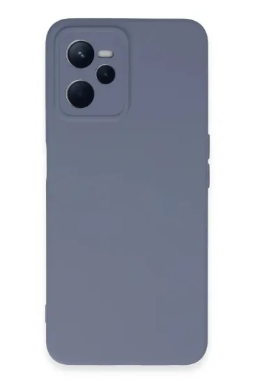 Newface Realme C35 Kılıf Nano içi Kadife Silikon - Gri resmi