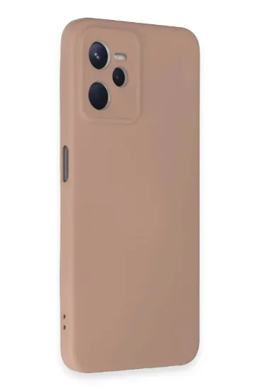 Newface Realme C35 Kılıf Nano içi Kadife Silikon - Pudra resmi