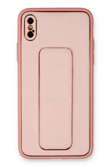 Newface iPhone XS Max Kılıf Coco Deri Standlı Kapak - Pembe resmi