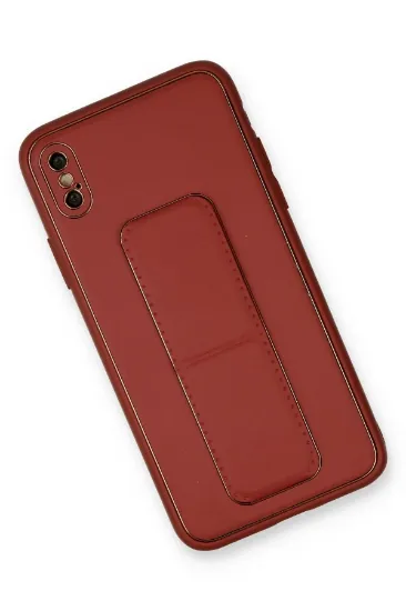 Newface iPhone XS Max Kılıf Coco Deri Standlı Kapak - Fuşya resmi