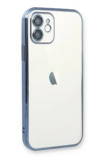 Newface iPhone 12 Kılıf Razer Lensli Silikon - Açık Mavi resmi