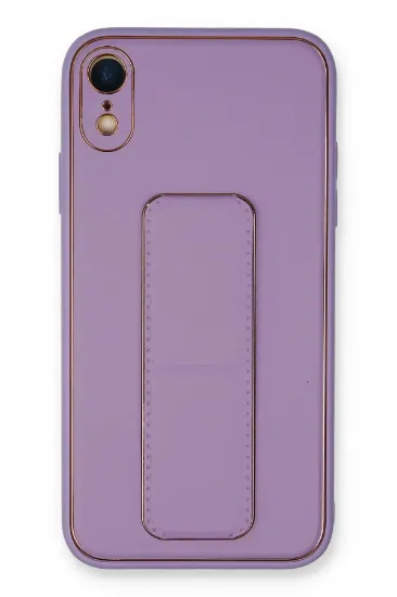 Newface iPhone XR Kılıf Coco Deri Standlı Kapak - Koyu Lila resmi